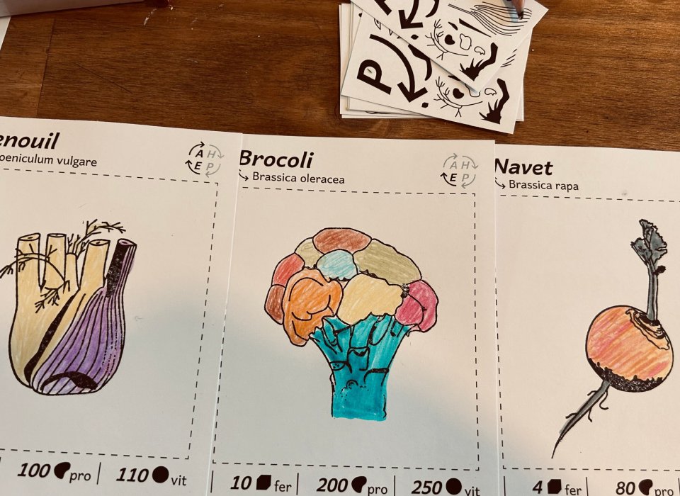 Atelier Magic Légumes autour du jeu créé par Jeux Demain. Kit customisé par Sandrine
